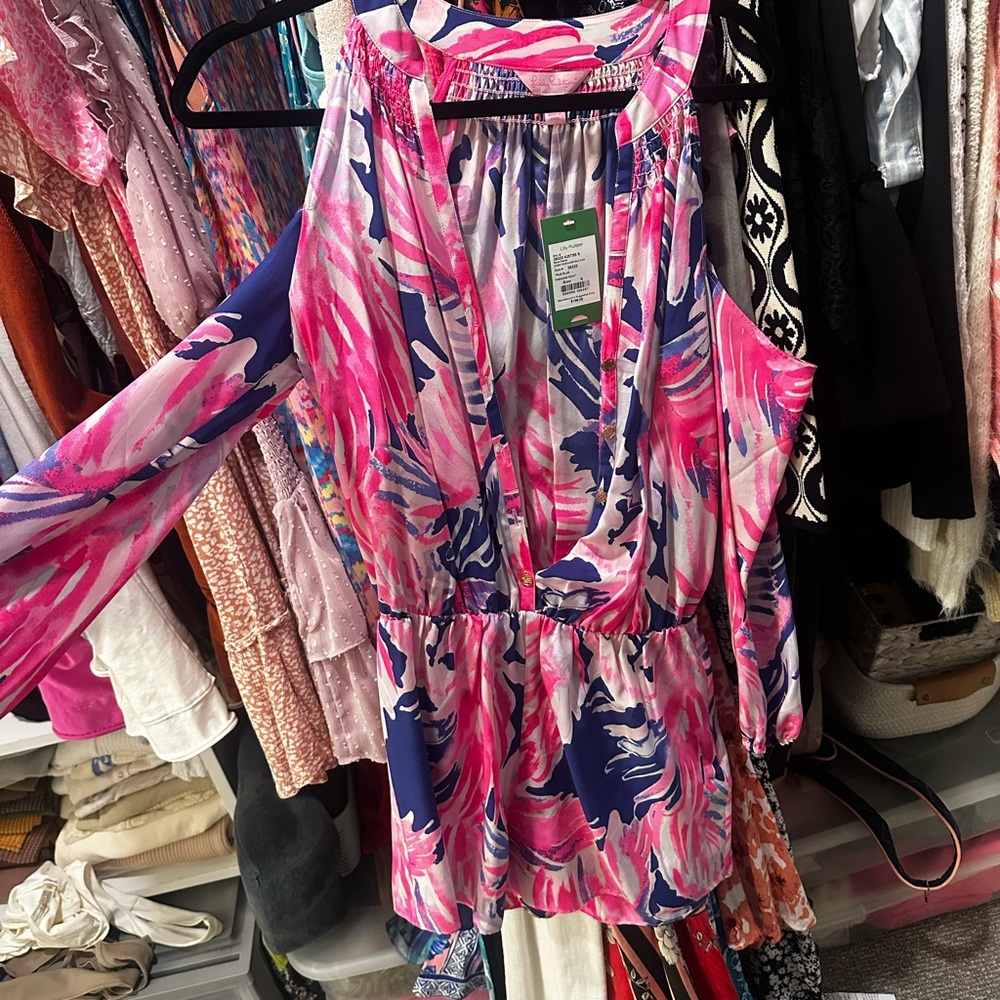 Lilly Pulitzer Pink and Blue Patterned Dress